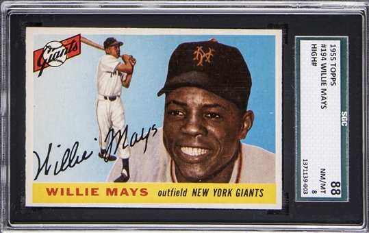 1955 Topps #194 Willie Mays – SGC 88 NM/MT 8